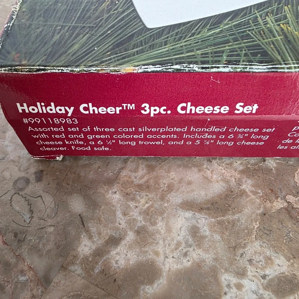 International Silver Company Holiday‎ Cheer Cheese Set Santa Snowman Candy Cane